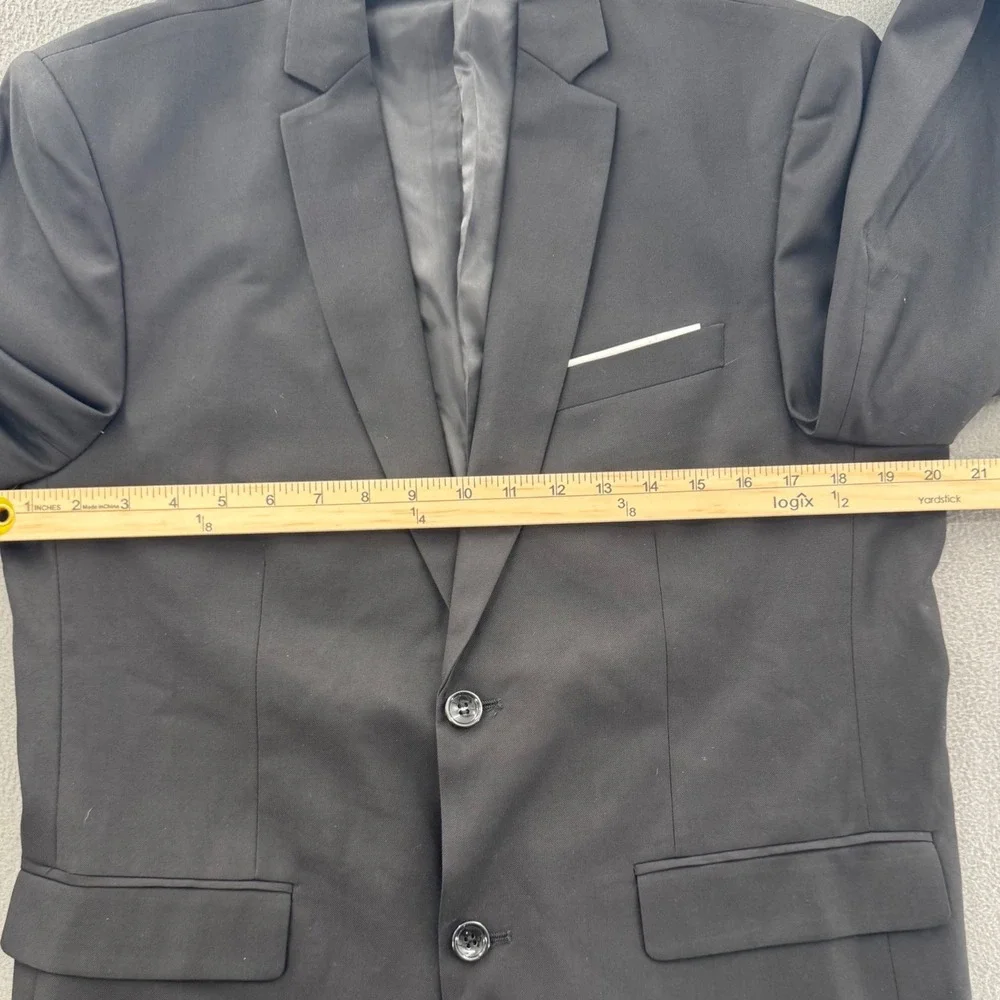 CloudStyle Blazer Mens Large Black Two Button Slim Fit Suit Jacket Office Wear